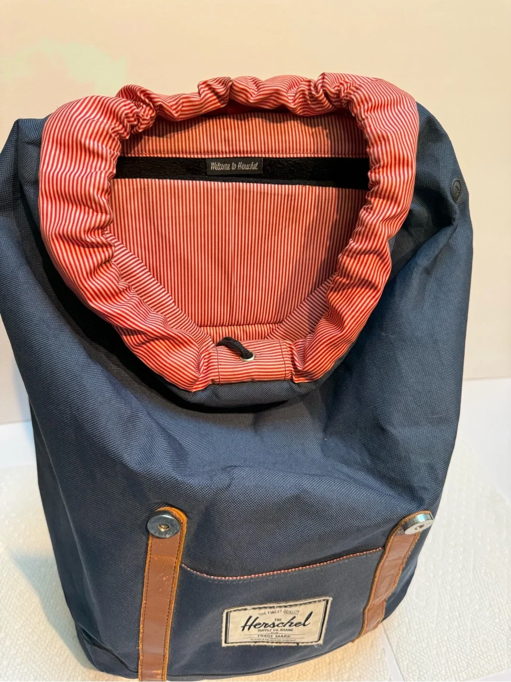 Herschel Supply Co. Little America Laptop Backpack Navy/Tan Canvas